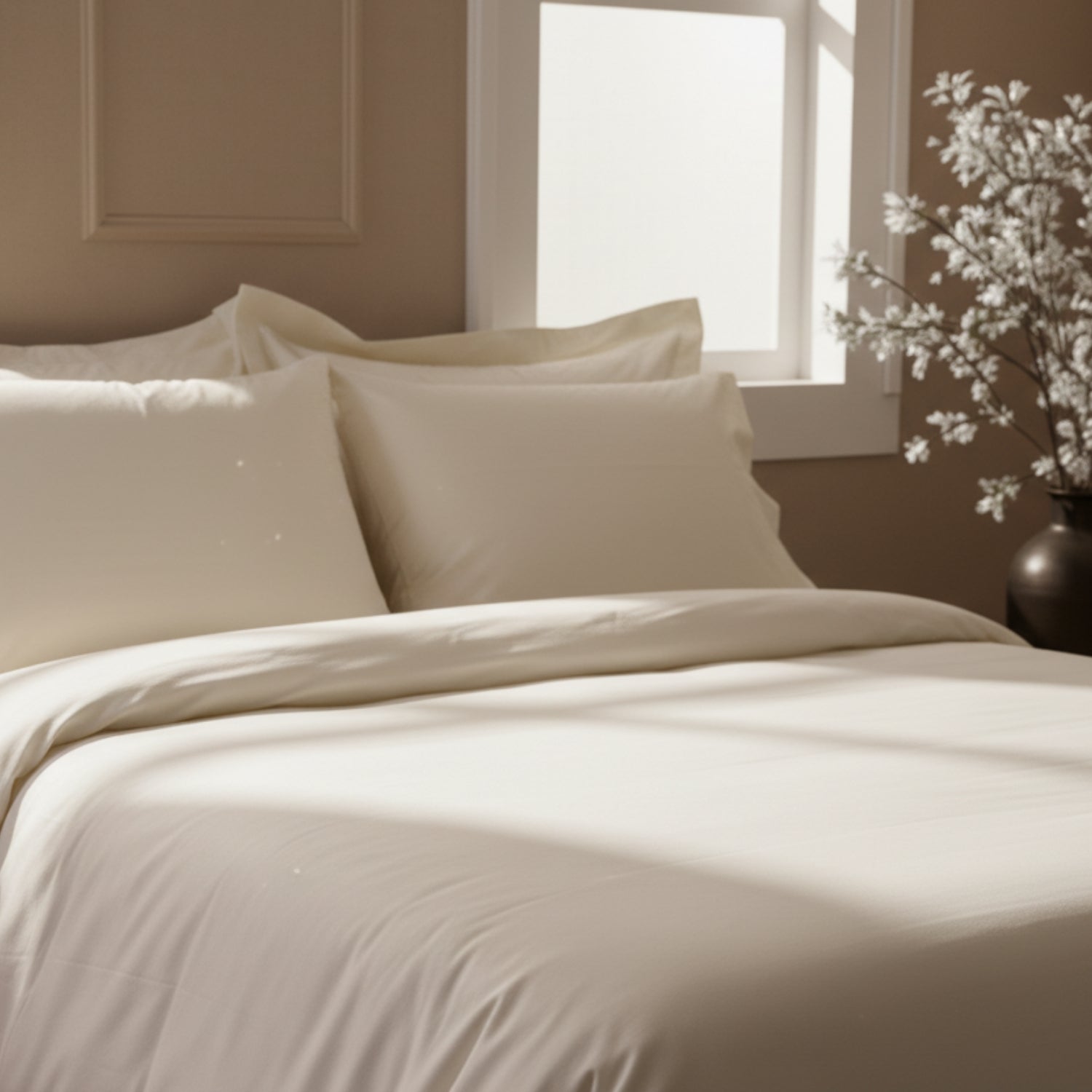Ivory Silky Soft Sateen Duvet Set